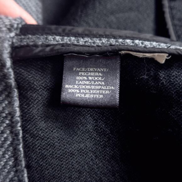 EILEEN FISHER Women’s Coat Gray Check Jacquard Open Front Wool Blend Pockets M - Picture 10 of 12